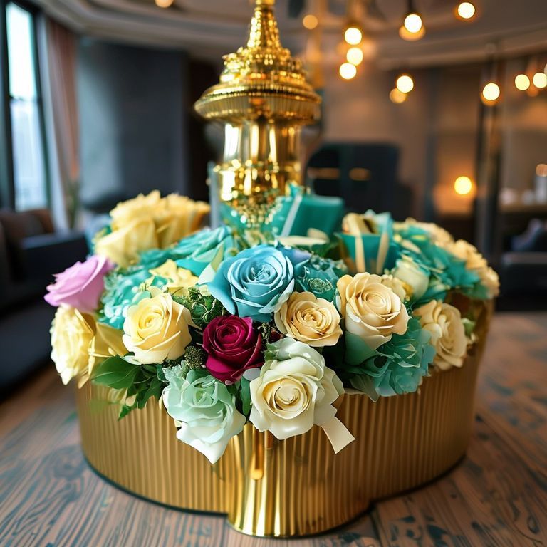 ธีมการ์ดแต่งงานสีฟ้าทอง